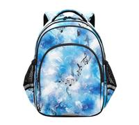 Zainetto per Bambini, Blu Note Musicali Zaino Scuola Elementare Blu, Blu Note Musicali Blu, 17 Inch, classico