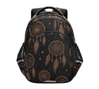 Zainetto per bambini, colore nero celestiale, per la scuola elementare, Nero celeste incandescente, 15 Inch, classico | Elegante design stampato, zaini unisex per bambini, età 6-12
