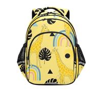 Zainetto per Bambini, Gialle Giraffe Arcobaleni Zaino Scuola Elementare, Arcobaleni giraffe gialle, 15 Inch, classico | Elegante design stampato, zaini unisex per bambini, età 6-12