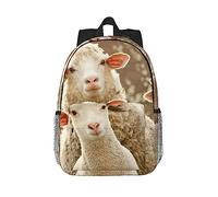 Zainetto per computer portatile con stampa di orso del Ringraziamento, leggero, impermeabile, da viaggio, ergonomico, 38,1 cm, Pecore e Agnelli, One Size