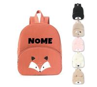 Zainetto Personalizzato Con Nome Da Ricamare,Sacca Asilo Personalizzata Zaino Scuola Elementare Bambina Bambino Con Design Di Ourson Renardet Chiot (Piccolo volpe)