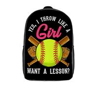 Zainetto Ragazzo Sì, Lancio Come Una Ragazza, Voglio Una Lezione Di Softball, Fantastico Zaino Per Ragazzi Multicolor Zaino Per Bambini Vintage Zaino Per La Scuola Per Trekking, Scuola