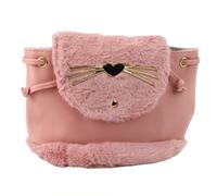 Zainetto rosa per bambini con elementi in peluche e cinghia regolabile