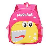 Zainetto scuola per bambini con disegno di dinosauro, zaino per la scuola dell’infanzia, simpatico e leggero zainetto a spalla in tessuto Oxford con ampio scomparto, ideale per i (Rosa intenso)