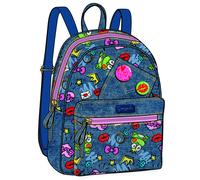 Seven Camomilla Zainetto con Tasca Frontale, Blu Denim e Illustrazioni Colorate, Spille Colorate, Tempo Libero, Accessorio Bambina e Ragazza