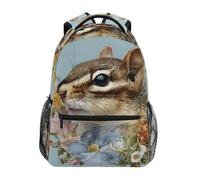 Zainetto Squirrel Art Flower Zaino Da Scuola Per Outdoor | Daypack Resistente Backpack Grande zaini Per Outdoor Notebook campeggio
