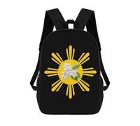 Zainetto unisex con simbolo del sole delle Filippine Sampaguita, 43,2 cm, da viaggio, per computer portatile, per donne e uomini
