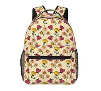 Zaini al limone, zaini per computer portatili per viaggi e lavoro, borse leggere per uomini e donne, Coccinelle e fiori, One Size, Zaino daypack