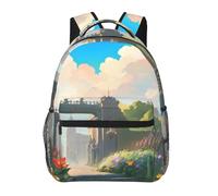 Zaini casual leggeri - fuori dal cancello del castello stampa grande capacità laptop Daypack borse per uomo donna borse da viaggio