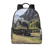Zaini con cane dagli occhi azzurri per ragazze e ragazzi, borse scolastiche elementari per scuola materna Bookbags zaino per la scuola, Treno locomotiva a vapore, One Size