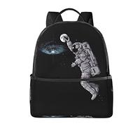 Zaini con cane dagli occhi azzurri per ragazze e ragazzi, borse scolastiche elementari per scuola materna Bookbags zaino per la scuola, Astronauta Spazio Basket, One Size
