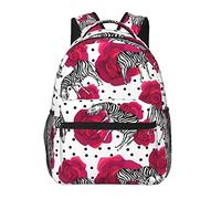 Zaini con erbacce, zaini per computer portatili, regali di viaggio, lavoro, libri leggeri per uomini e donne, Zebra Rosa, One Size, Zaino daypack