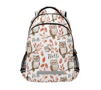 Zaini con gufi acquerelli con parole per bambini, zaino per la scuola, zaino per studenti, borsa per libri per ragazzi e ragazze borsa casual