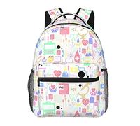 Zaini con icone mediche, zaini per laptop per viaggi e lavoro, borse leggere per libri per uomini e donne, Icona Medica, One Size, Zaino daypack