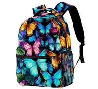 Zaini con immagini di farfalle, zaino per bambini con stampe uniche per scuola, viaggi e asilo nido, interno spazioso per adolescenti, scuola elementare, scuola elementare e media, Multi 8,