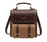 Zaini da donna alla moda, design vintage, tracolla regolabile, borsa a tracolla in PU per varie occasioni, cachi