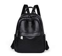 Zaini da donna vintage multifunzione Borsa a tracolla da donna Zaino da viaggio in pelle da donna, nero, 24 * 12 * 32cm