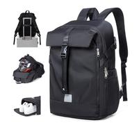 Zaini da Moto da Uomo Zaino Impermeabile Accessori per Moto, Borse per Computer Portatile Borse da Viaggio Borse Scuola, I-Nero, L