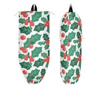 Zaini da palestra con coulisse con tasche con cerniera Cinch Sack Pack per donne, feste, yoga, Natale frutti rossi