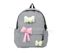 Zaini di emergenza riempiti alla moda zaino a quadretti per uomini, donne e bambini, grande capacità, borsa per la scuola e i libri con design a fiocco, durevole e leggero, zaino da trekking da donna