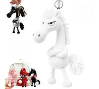 Zaini e borse per Donna e ragazza simpatici charm in peluche a tema cavallo abbinamenti cromatici perfetti mini charm zodiacali e portachiavi. (Bianco)