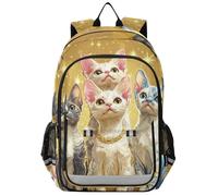 Zaini freddi per bambini 8-12: borse leggere per libri per ragazzi e ragazze di 6a elementare in colori assortiti - Cartoon Cute Devon Rex Cats Realistic Style