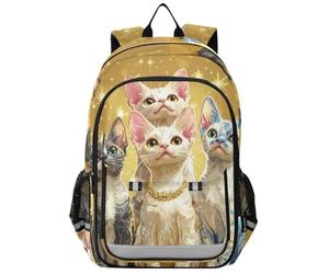 Zaini freddi per bambini 8-12: borse leggere per libri per ragazzi e ragazze di 6a elementare in colori assortiti - Cartoon Cute Devon Rex Cats Realistic Style