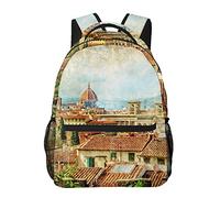Zaini per bambini gemoetrici con stampa leopardata Borse da scuola di grande capacità Zaino per laptop portatile da 16 pollici Zaino casual per ragazzi e ragazze di 1 ° - 6 ° grado, Retro Firenze, One