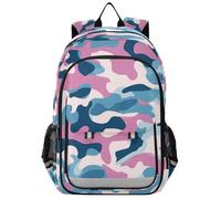 zaini per bambini grandi per la scuola 8-12: borse leggere per libri universitari in colori assortiti - Camouflage Peach Blue