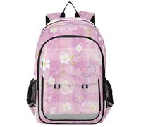 zaini per bambini per bambine 8-12: librerie leggere per la scuola media in colori assortiti - Fiori primaverili Giallo Plaids Viola
