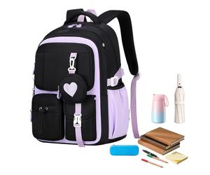 Zaini per bambini per bambine: spaziosa borsa per libri scolastici, compagni di viaggio, borsa organizer leggera, design divertente, design colorato, comode spalline regolabili | Lo zaino per studenti