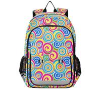 zaini per bambini per la scuola 8-12: librerie casual per bambini in colori assortiti - spirali a righe caramelle come colori
