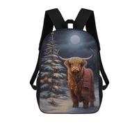 Zaini Per Bambini Stampati 3D Dog Christmas Ritratto by Fireplace Greyhound in Sweater Borse Da Scuola Per Bambini Ragazzi E Ragazze, Borse Da Viaggio, Borse Per Libri Per Scuola O Viaggi, Highland