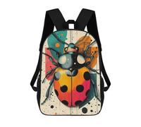Zaini Per Bambini Stampati in 3D Ladybug Illustration Vibrant Ladybug Artwork in Abstract Style Borse Per Libri Ragazzo Ragazza Zaino Scolastico Per Bambini Con Grandi Tasche Per Bambini Scuola 17inc