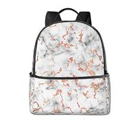 Zaini per ragazze e ragazzi, con lupo, borse per la scuola elementare, per scuola materna e libri, Marmo Texture Copper Splatter, One Size