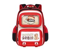 Zaini per ragazzi e ragazze, zaini in stile carino per alunni della scuola primaria, con caratteristiche che proteggono la schiena e ampio spazio di archiviazione,Rosso,Small