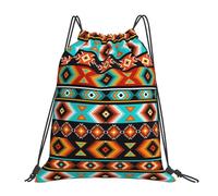 Zaini Sportivi alla Aztec Ethnic Pattern Regolabili Borsa Coulisse Stringa Multifunzionale Sportiva Gym Sack per Scuola Nuoto Vacanze 39X46Cm