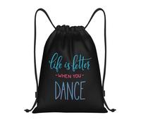 Zaini Sportivi alla Life Is Better When You Dance Resistente Borsa da Ginnastica Traspirante Sacca Sportiva per Viaggio Donna Vacanze 39X46Cm