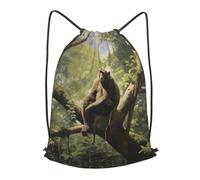 Zaini Sportivi alla Monkey Sitting On A Tree Moda Borsa Coulisse Stringa Spazioso Sacca Sportiva per Studenti Scuola Sport 39X46Cm