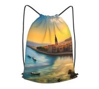 Zaini Sportivi alla Sunset in Barcelona Resistente Borsa da Ginnastica Moda Borsa da Palestra Sportiva per Sport All'Aperto Donna 39X46Cm