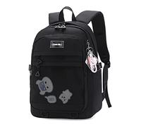 Zaini, Zaino leggero for la scuola, classico, basico, luminoso(Black)