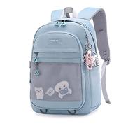 Zaini, Zaino leggero for la scuola, classico, basico, luminoso(Blu)
