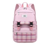 zaini, Zaino vintage for laptop da donna, zaino sottile con motivo a quadri e multifunzione for studenti universitari(Roze)