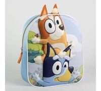 Zaino 3D Bluey per bambini con design originale e rilievi realistici per ragazzi e ragazze | Zaino scolastico Bluey con ampio spazio e spallacci regolabili, licenza ufficiale e design unico