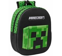Zaino 3D Creeper Minecraft Verde/Nero Per Scuola Viaggi Fan Giocatori 35X29X10cm