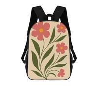 Zaino 3D Divertente E Alla Moda Per Ragazzi E Ragazze Adolescenti Delicate Pink Floral Illustration - Elegant Botanical Wall Art for Nature Lovers Zaino Con Stampa 3D Per Bambini, Zaini Per La Scuola