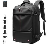 Zaino, 60 L, Zaino Espandibile Con Compressione Sottovuoto, Zaino Da Viaggio Antifurto For Esterni, Zaino Sottovuoto Espandibile Idrorepellente(Noir,Air Pump)