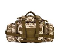 Zaino a Cinghia Tattico, Borsa Utilitaria Militare Resistente con Sistema MOLLE, Design Compatto per Trekking, EDC e Uso in Poligono, Convertibile in Borsa a Taille o a Spalla(Desert digital)