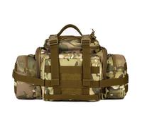 Zaino a Cinghia Tattico, Borsa Utilitaria Militare Resistente con Sistema MOLLE, Design Compatto per Trekking, EDC e Uso in Poligono, Convertibile in Borsa a Taille o a Spalla(Camouflage)