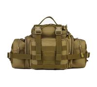 Zaino a Cinghia Tattico, Borsa Utilitaria Militare Resistente con Sistema MOLLE, Design Compatto per Trekking, EDC e Uso in Poligono, Convertibile in Borsa a Taille o a Spalla(Brown)